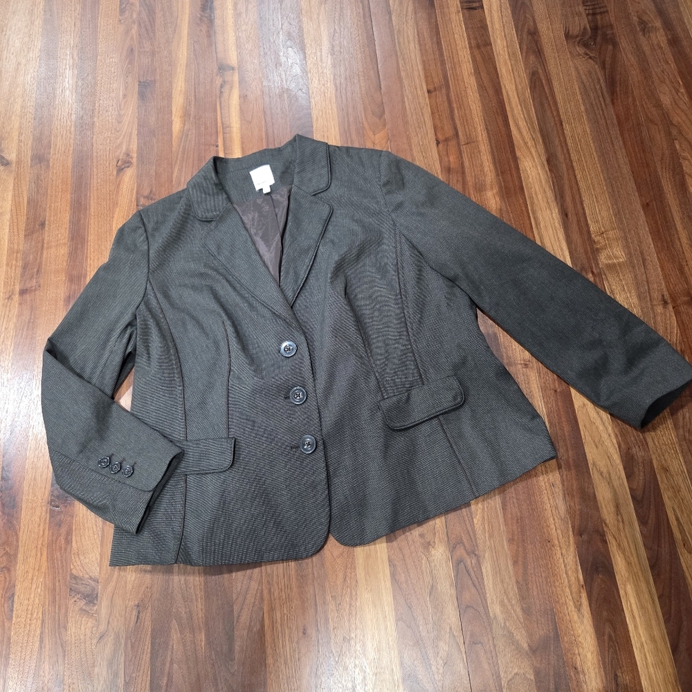 Halogen Women's Classic Blazer Jacket Chocolate Brown Size 18W